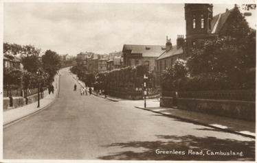 Greenlees Road circ 1920 - Printed for Kirk & Co., Main Street, Cambuslang.